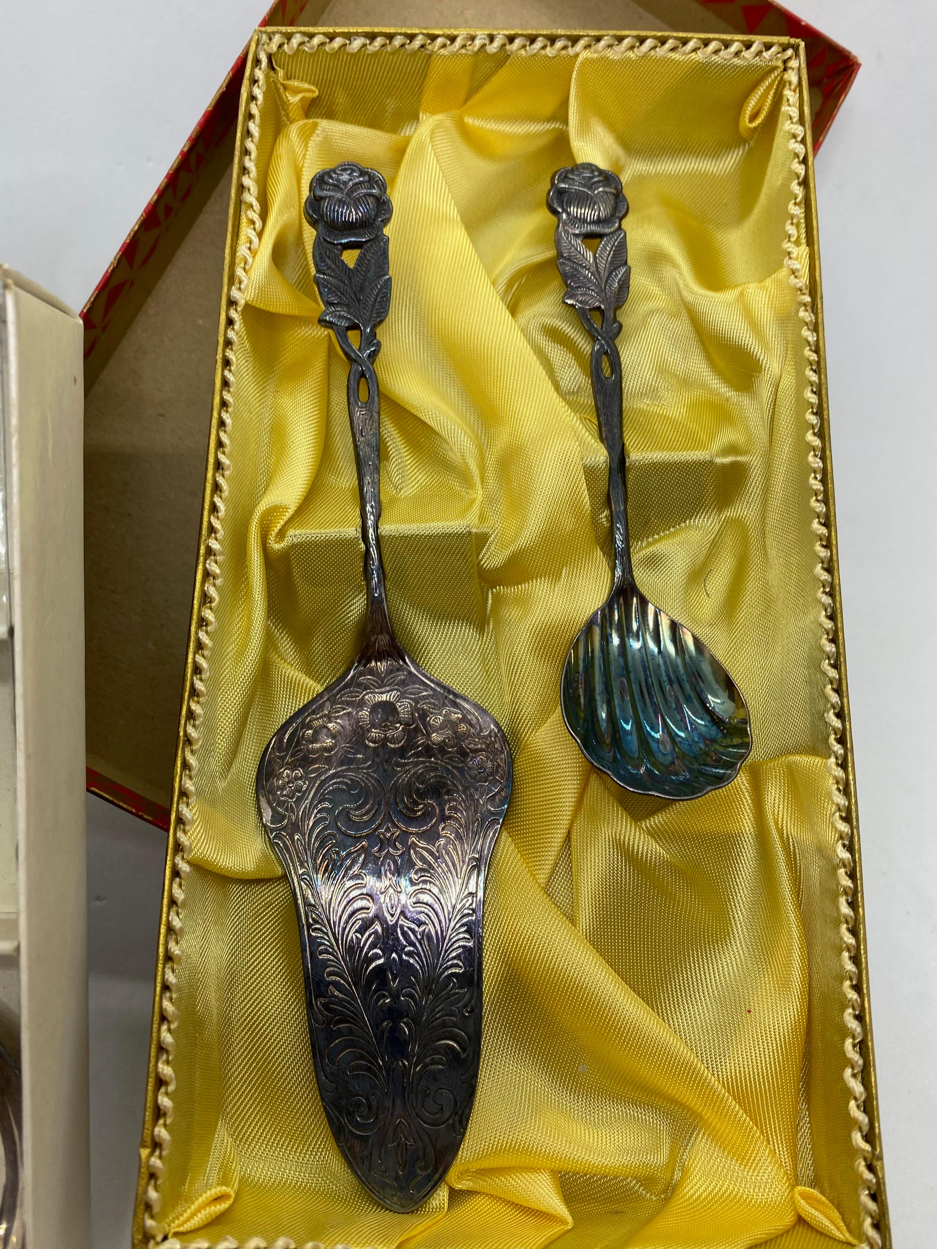 Cream spoon silver plated vintage spoon with roses